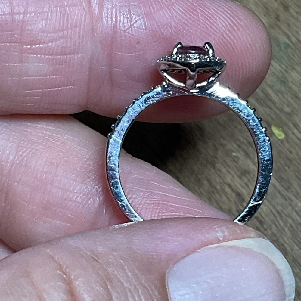 Earth Mined Ruby .925 Silver Ring 6 - Picture 3 of 6